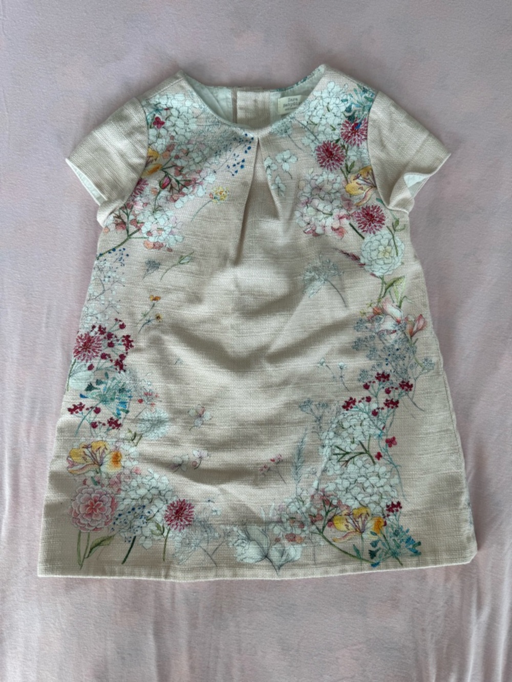 Zara BabyGirl Pink Floral Print Dress